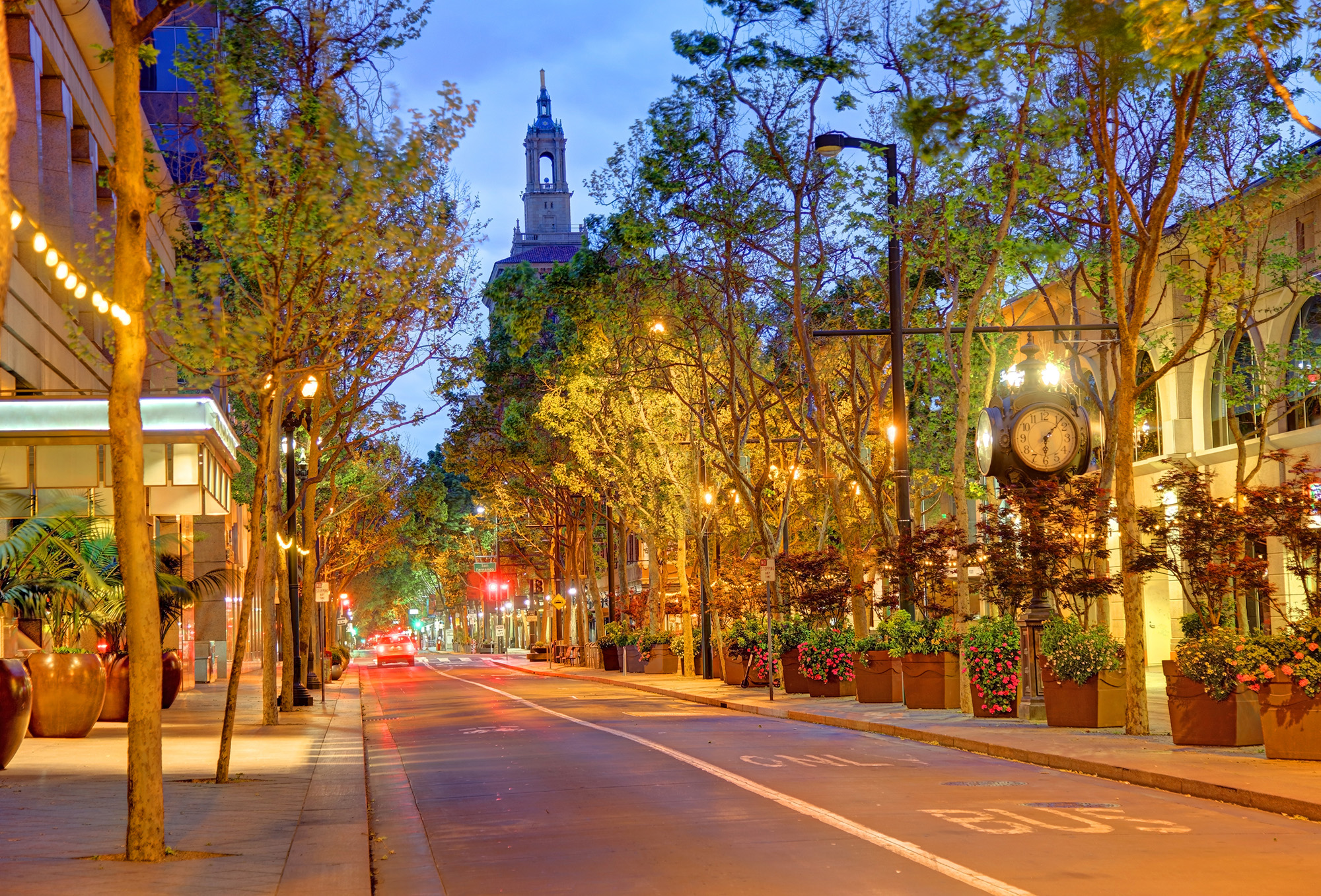 San Jose street view at night